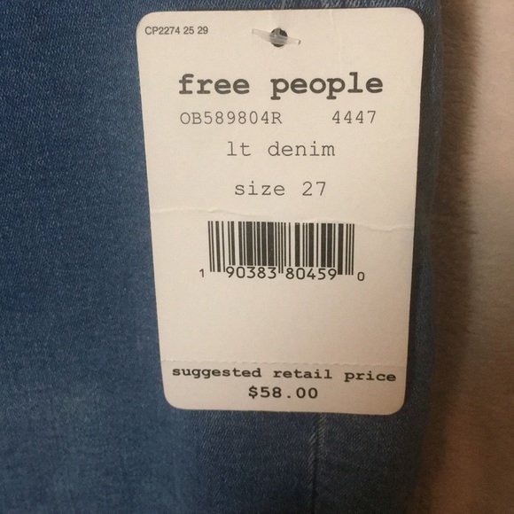 Free people NWT It denim size 27 - Picture 2 of 5